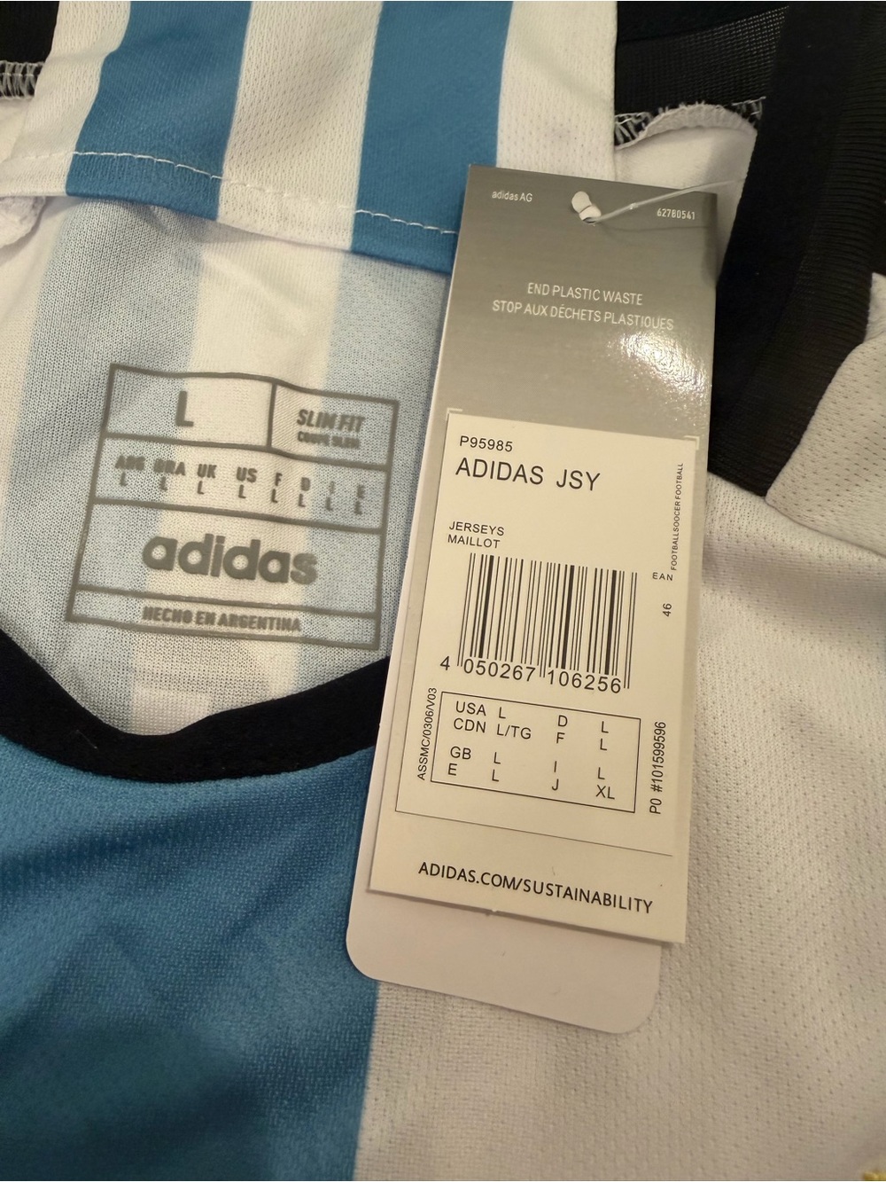 adidas Messi Jersey Blue & White Argentina Soccer Jersey #10 - Picture 8 of 14